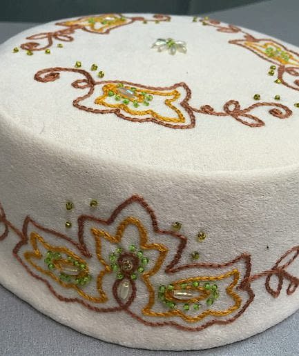 Тюбетейка с плоским дном из бархата