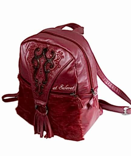 Замшевый рюкзак "Настроение" Кожаный рюкзак "Красный бархат"