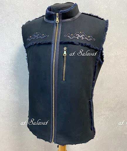 Бишмет из сукна (красный) Жилет мужской из итальянской дубленки