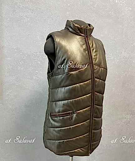 Жилет из меха норки с воротником из куницы Жилет из меха норки с воротником из куницы