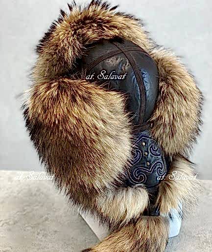 Шапка Малахай "Колаксын" из волка Шапка ушанка Малахай из енота