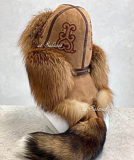 Малахай из соболя Шапка Малахай "Колаксын" с высокой тульей из лисы огневки