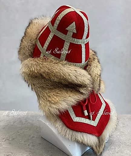 Малахай из соболя Башкирская шапка Малахай "Колаксын" с высокой тульей из волка реконструкция