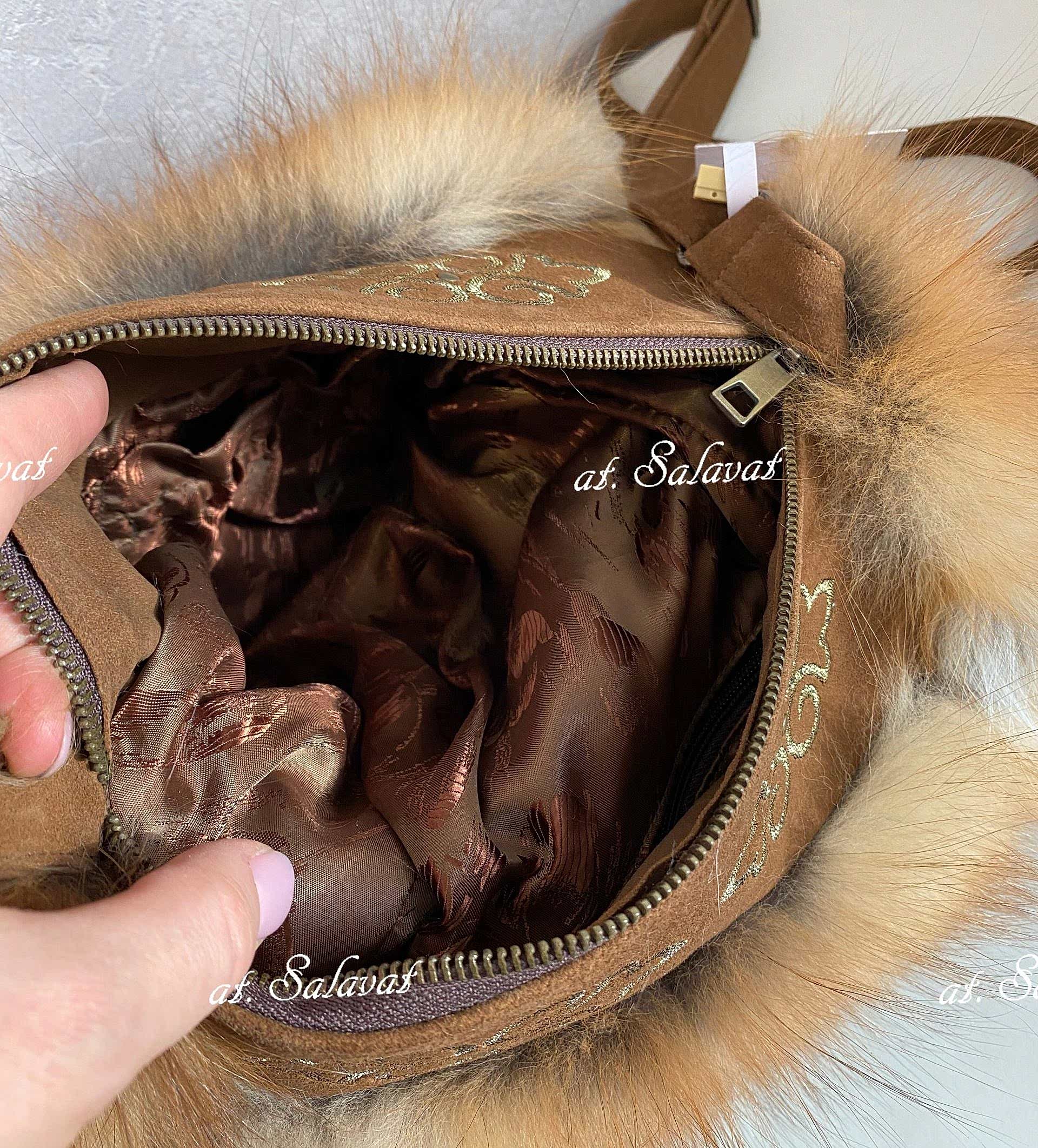 Муфта - сумка из натурального меха лисы огневки Муфта - сумка из натурального меха лисы огневки