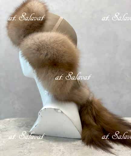 Шапка малахай из куницы с хвостом Шапка малахай из куницы с хвостом