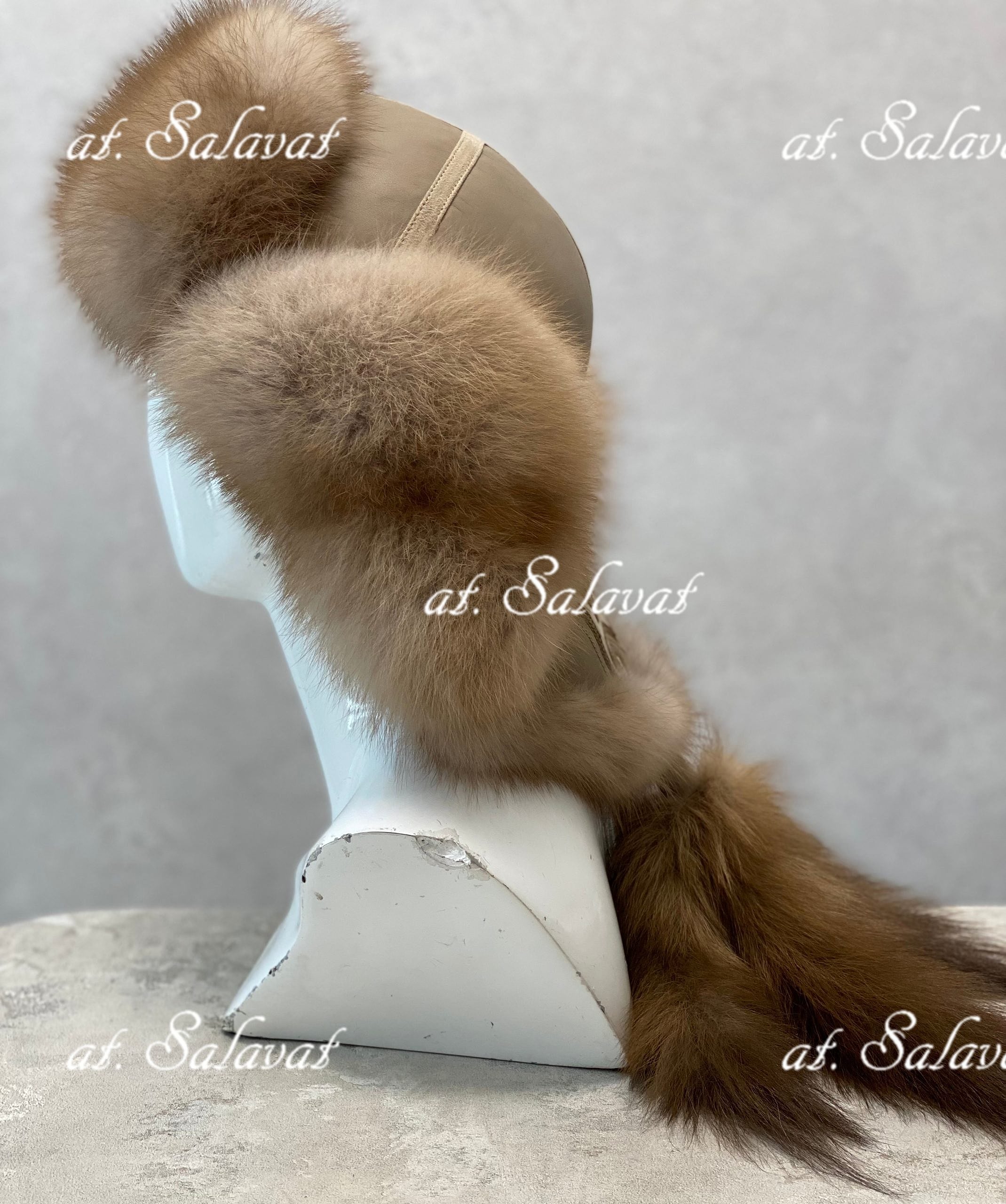 Шапка малахай из куницы с хвостом Шапка малахай из куницы с хвостом