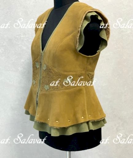 Жилет женский из итальянской дубленки в этно стиле Жилет женский из итальянской дубленки в этно стиле