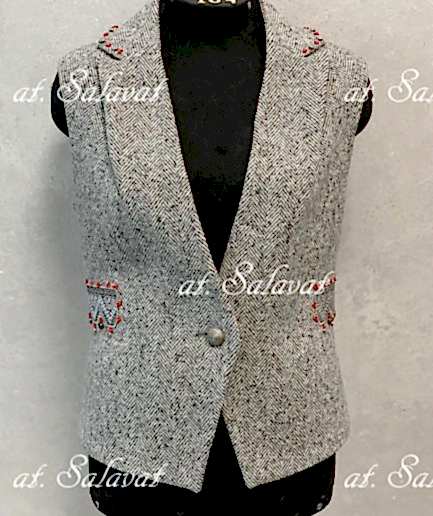 Жилет женский из итальянской дубленки в этно стиле Жилет женский