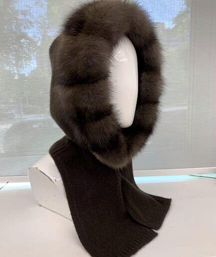 Платок с мехом норки