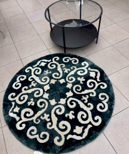 Интерьерный ковер из натурального меха мутон 120*70 Интерьерный ковер "Цветы Башкирии" из натурального меха мутон D125