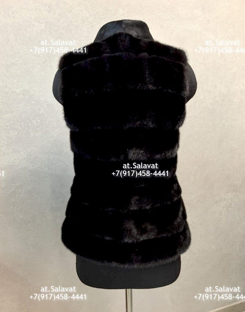 Черный женский жилет из дубленой овчины Черный женский жилет из дубленой овчины