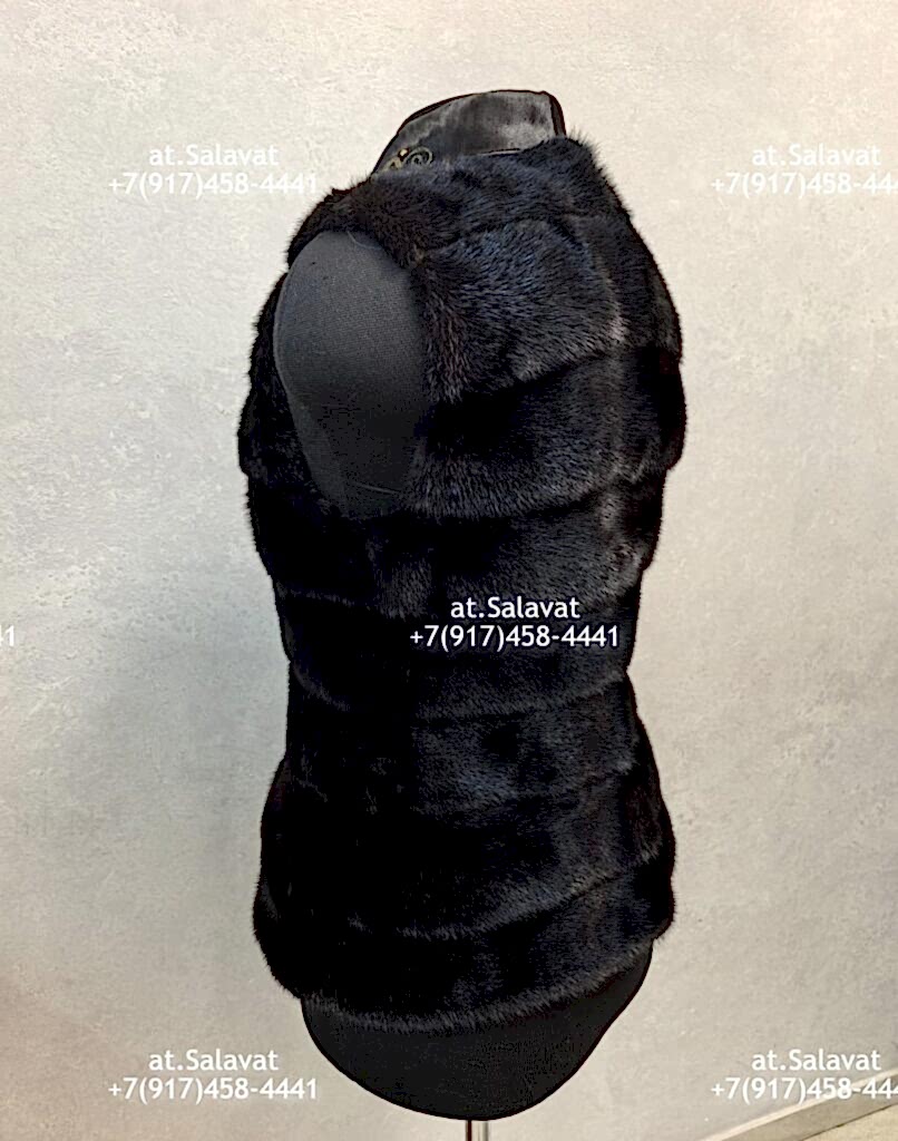 Черный женский жилет из дубленой овчины Черный женский жилет из дубленой овчины