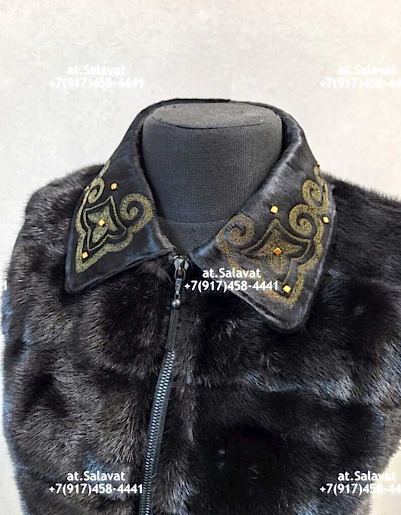 Черный женский жилет из дубленой овчины Черный женский жилет из дубленой овчины