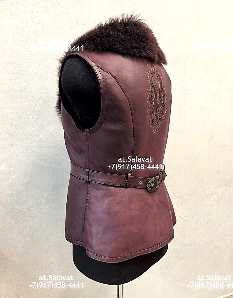 Черный женский жилет из дубленой овчины Черный женский жилет из дубленой овчины