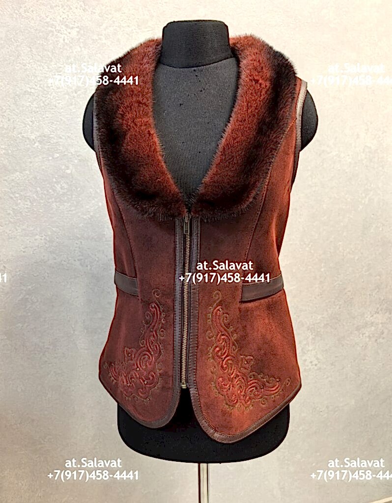 Черный женский жилет из дубленой овчины Черный женский жилет из дубленой овчины