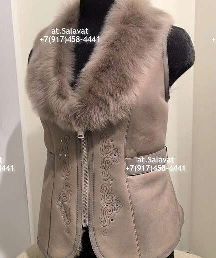 Черный женский жилет из дубленой овчины Жилет из натурального меха женский