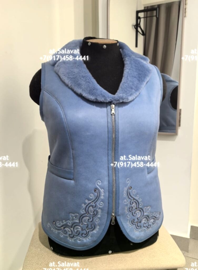 Черный женский жилет из дубленой овчины Черный женский жилет из дубленой овчины