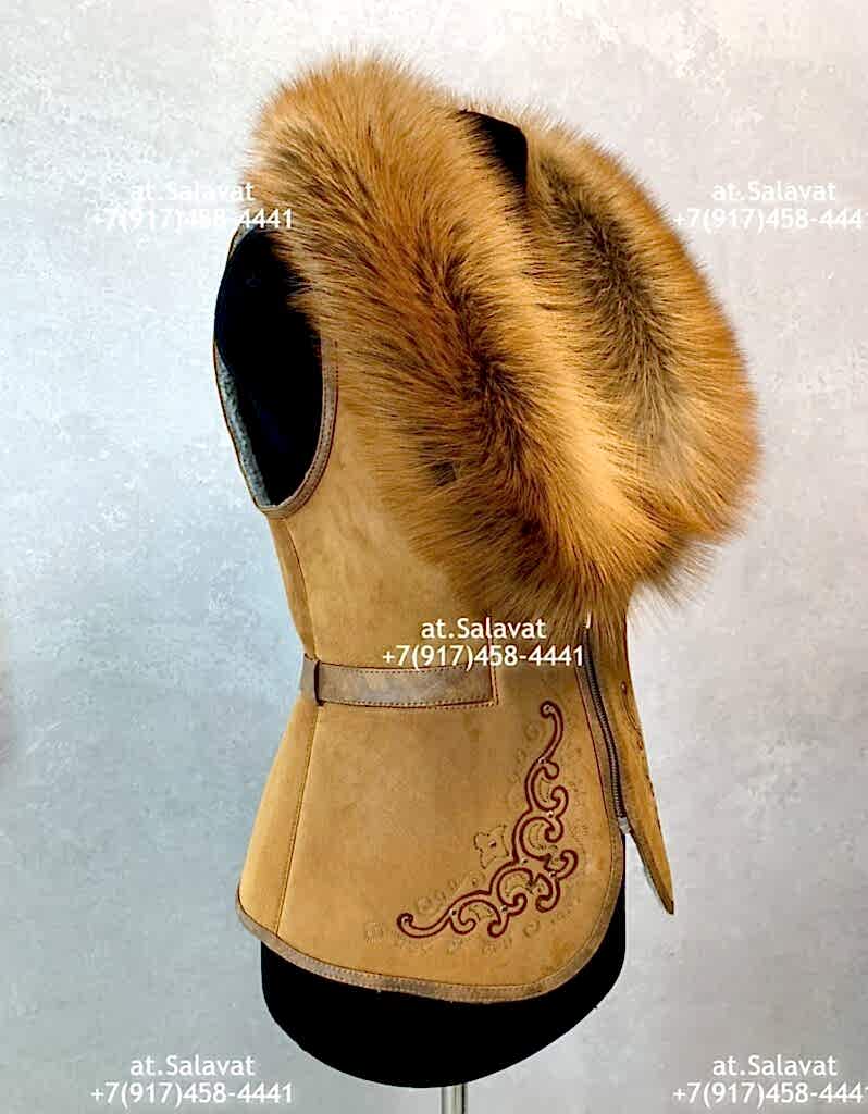 Черный женский жилет из дубленой овчины Черный женский жилет из дубленой овчины