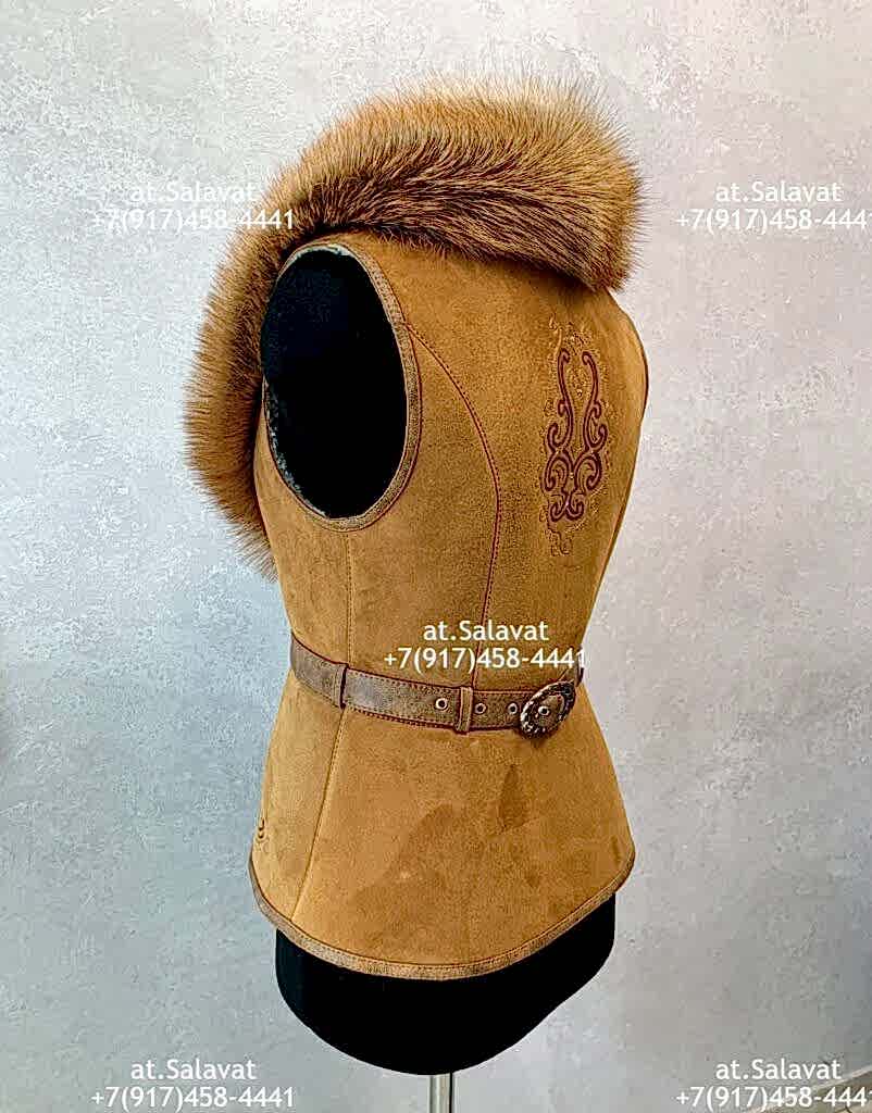 Черный женский жилет из дубленой овчины Черный женский жилет из дубленой овчины